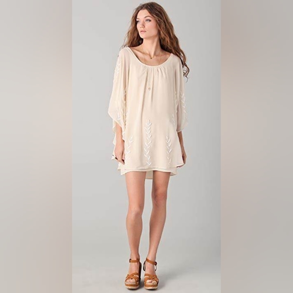 Free People Dresses & Skirts - 🥳HP🥳 NWT, Free People Nude Embellished Cape Dress